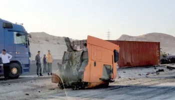 الدوريات الخارجية: 40 اصابة بحادث تصادم حافلة و "قلاب" على طريق إربد عمان