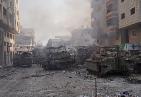 القسام تستهدف دبابة "مركفاه 4" بقذيفة الياسين في بيت لاهيا