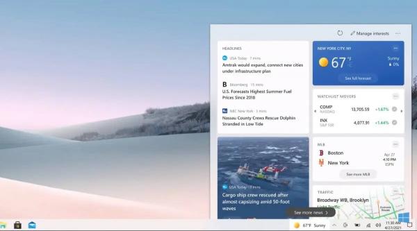 شريط مهام ويندوز 10 يجلب الطقس والأخبار