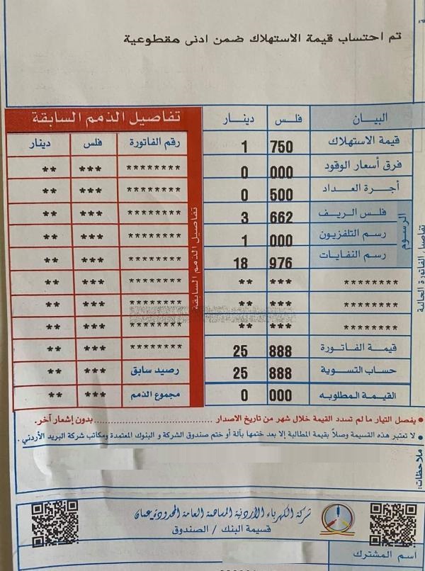 تثبيت فرق أسعار الوقود في فاتورة الكهرباء لشهر كانون الثاني عند صفر