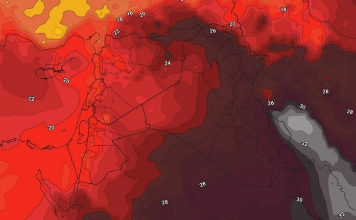 الأردن: تراجع مؤقت في تأثير الكتلة الهوائية الحارة عن وانخفاض ملموس مُرتقب السبت 