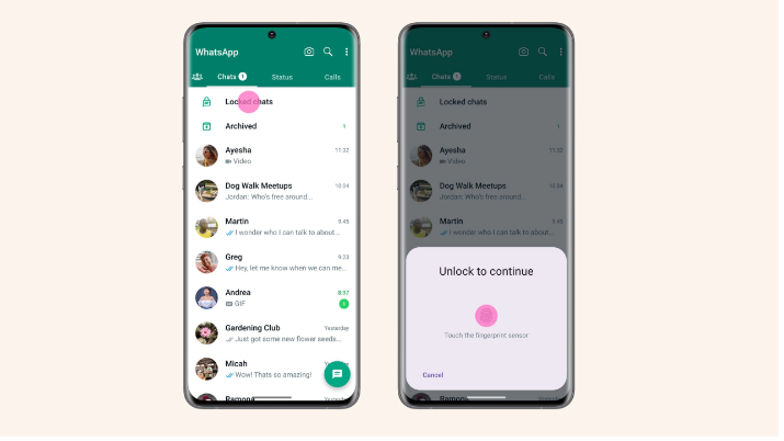 المحادثات المغلقة ..  أحدث ميزة قادمة في واتساب لتأمين الشات بالبصمة