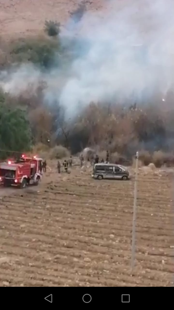  إخماد حريق قصيب في محافظة  الطفيلة