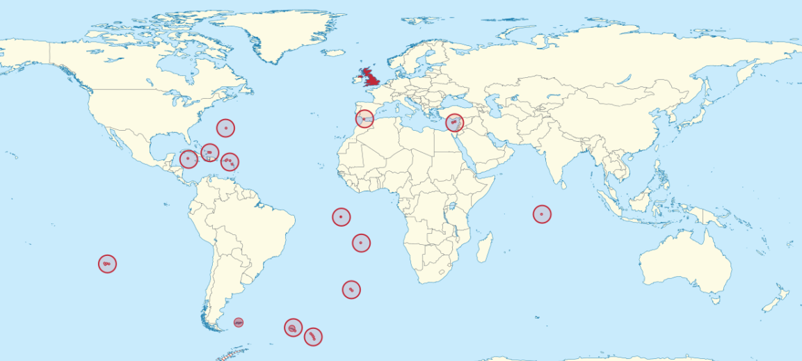 منها قرب تركيا وأخرى قرب الجزائر ..  أقاليم وجزر لا تزال تابعة لبريطانيا منذ زمن الاستعمار