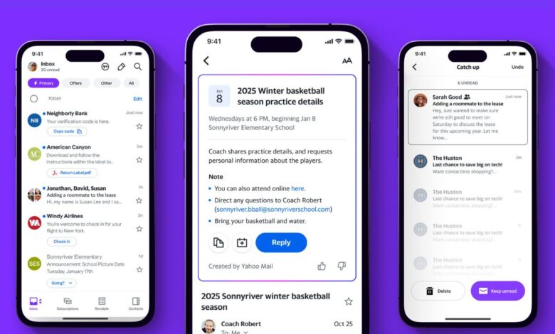 ياهو تطلق تطبيقًا جديدًا للبريد الإلكتروني مدعومًا بالذكاء الاصطناعي