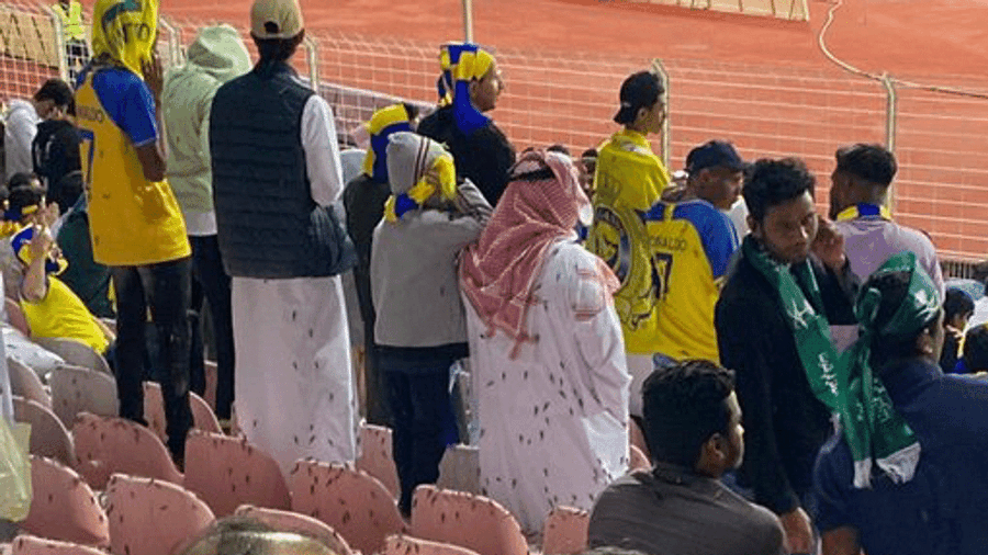 السعودية ..  توضيحات بشأن ظهور "الجراد النطاط" خلال مباراة النصر والوحدة