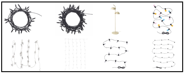 بسبب خطأ في التصنيع ..  ايكيا تسحب بعض سلاسل الإضاءة والمصابيح الخارجية LED من مجموعةLEDLJUS  وSOMMARLÅNKE وSTRÅLA وSVARTRÅ  وUTSUND